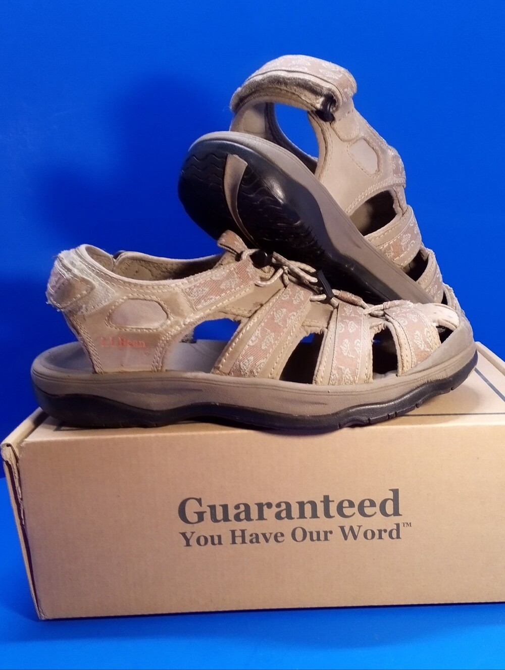 LL Bean Women's Sandals Shell Khaki Size 8M